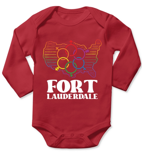 Fort Lauderdale Pride Flag Pride Month LGBTQ Flag Long Sleeve Baby One-Piece