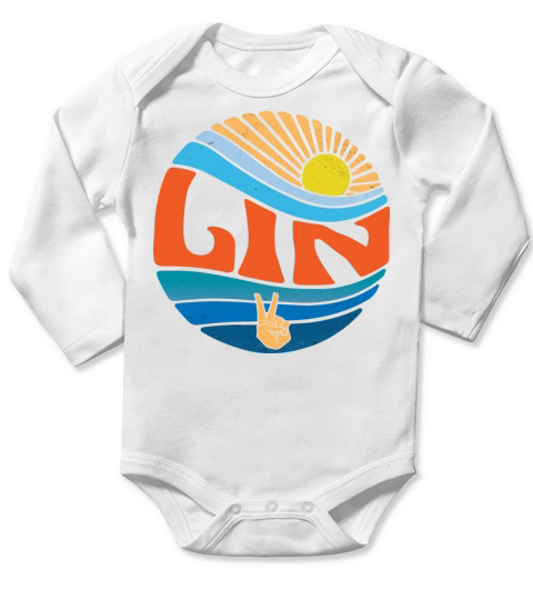 Lin Shirt Vintage Sunset Lin Groovy Tie Dye Long Sleeve Baby One-Piece