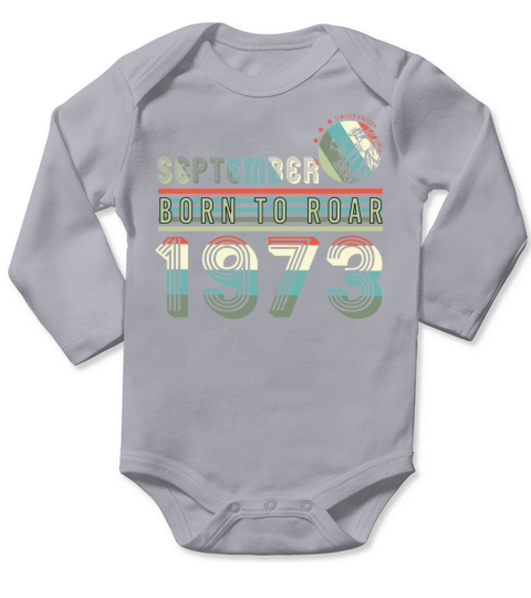 Lion In September 1973 Vintage Long Sleeve Baby One-Piece