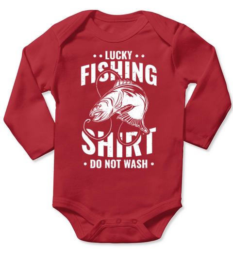 Lucky Fishing Shirt for Fish Hunter and Fisherman Long Sleeve Baby One-Piece
