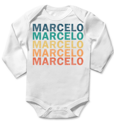 Marcelo Name T Shirt - Marcelo Vintage Retro Name Long Sleeve Baby One-Piece