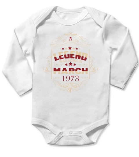 March 1973 Birthday Sayings Vintage Long Sleeve Baby One-Piece