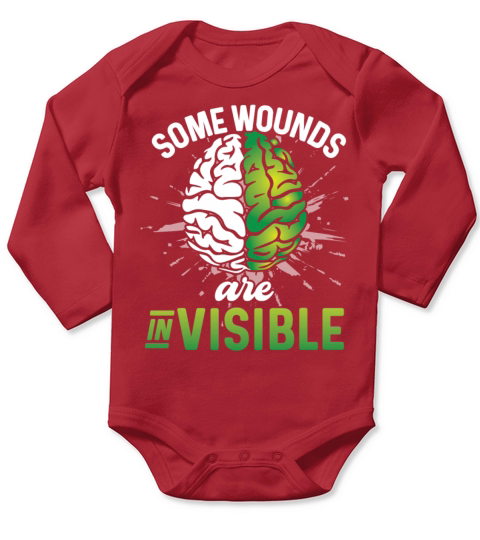 Mental Health Some Wounds Are Invisible Long Sleeve Baby One-Piece