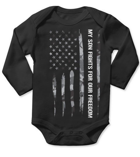 My Son Fights For Our Freedom Long Sleeve Baby One-Piece
