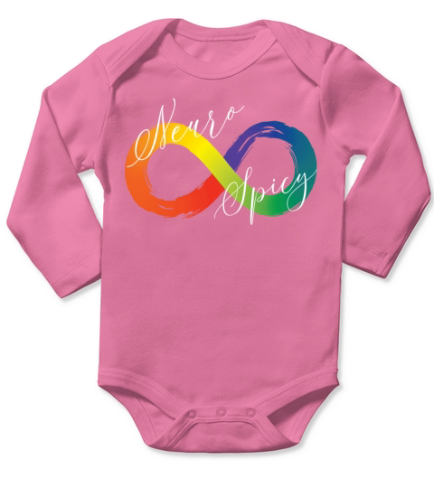 Neuro Spicy Infinity Symbol Spectrum Autism Long Sleeve Baby One-Piece