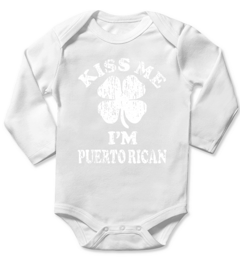 Original Vintage kiss me i’m Puerto Rican shamrock st patricks day shirt Long Sleeve Baby One-Piece