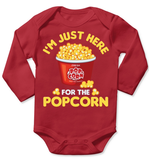 Popcorn Vintage Retro Funny Popcorn Lovers Long Sleeve Baby One-Piece