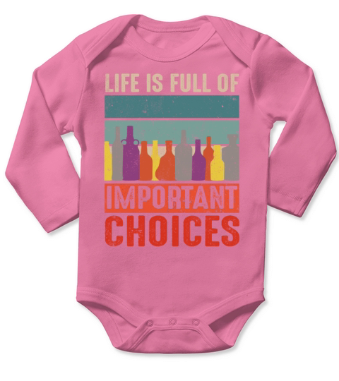 Retro Vintage Life Full Of Choices Bottle Spirit Long Sleeve Baby One-Piece
