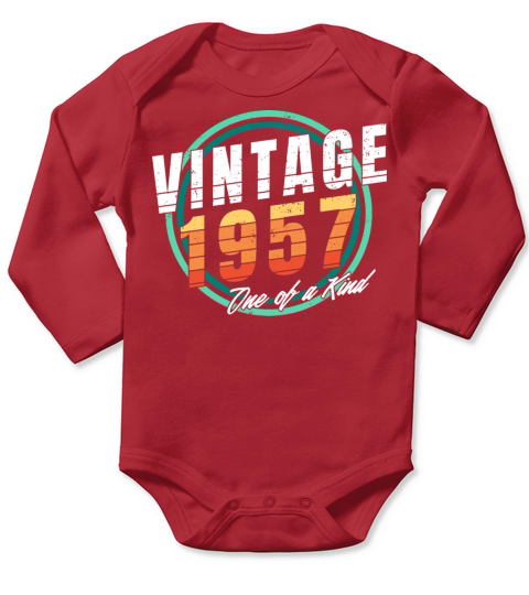 Vintage 1957 Shirt for Men Women 66 Year Old 66th Long Sleeve Baby One-Piece