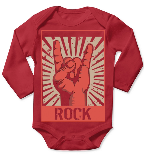 Vintage Rock Concert Band Poster 70S 80S Retro Mus Long Sleeve Baby One-Piece