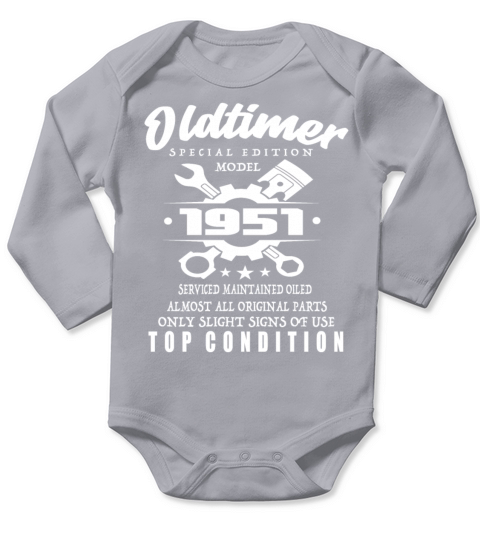 Vintage Special Edition Model 1951 Birthday Long Sleeve Baby One-Piece