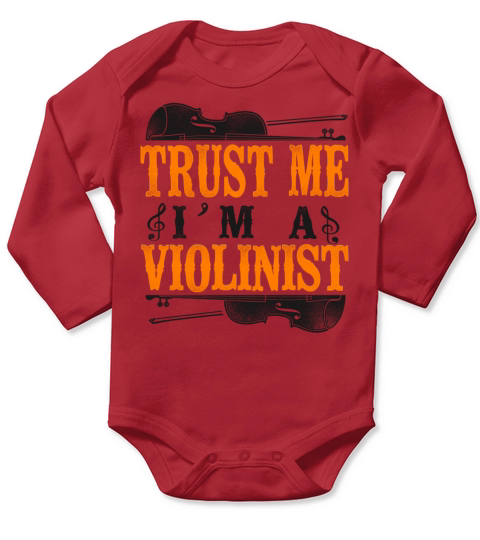 Violin Violinist Vintage Trust Me Long Sleeve Baby One-Piece
