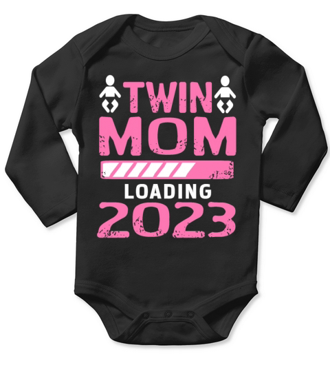 Womens Twin Mama Twin Mom to Be Pregnancy Long Sleeve Baby One-Piece