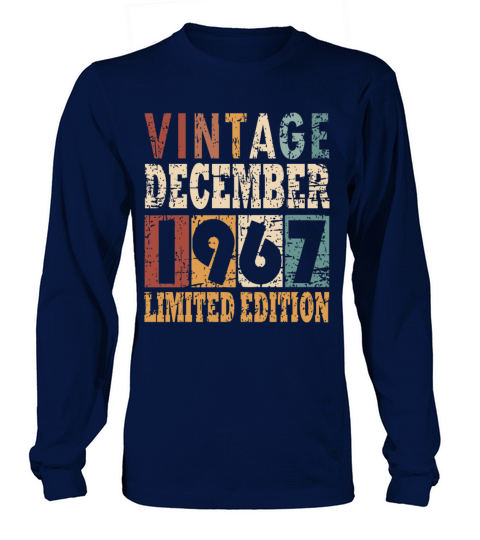 1967 December vintage birthday Long sleeved Unisex
