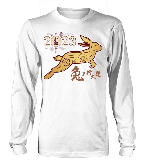 2023 Happy New Year Chinese Year of the Rabbit r Long sleeved Unisex