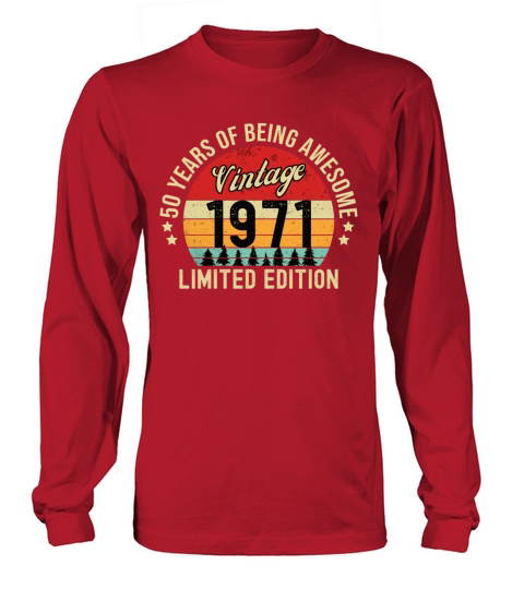 50th Birthday Vintage 1971 Long sleeved Unisex