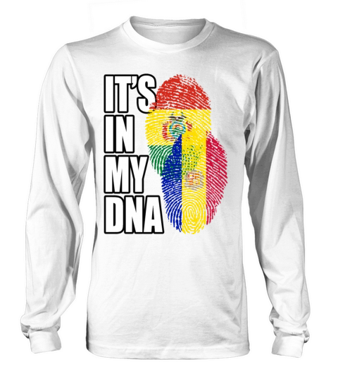 Andorran And Bolivian Mix Heritage DNA Flag Long sleeved Unisex