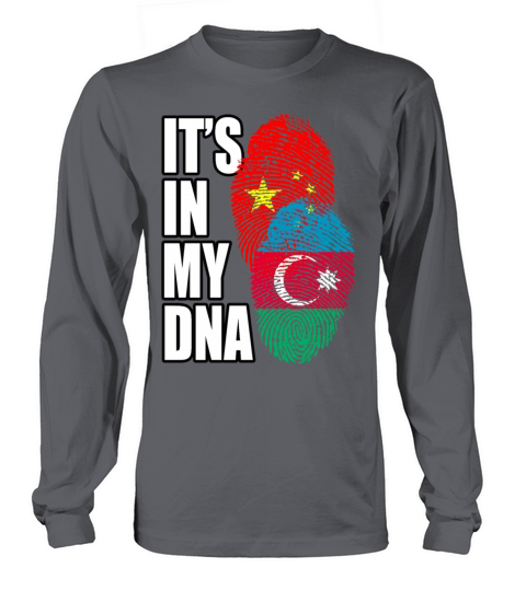 Azerbaijani And Chinese Mix Heritage DNA Flag Long sleeved Unisex