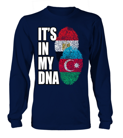 Azerbaijani And Egyptian Mix Heritage DNA Flag Long sleeved Unisex