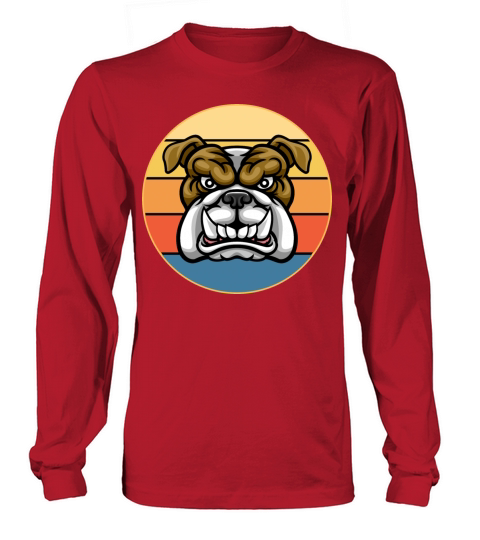 Bulldog Dog Breed Vintage Retro Sunset Long sleeved Unisex