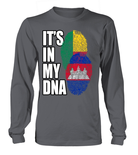 Cambodian And Benin Mix Heritage DNA Flag Long sleeved Unisex