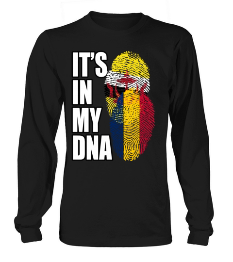 Chadian And Bruneian Mix Heritage DNA Flag Long sleeved Unisex