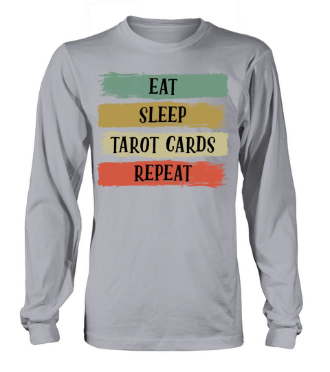 Eat Sleep Retro Vintage Tarot Cards Cartomancy Long sleeved Unisex