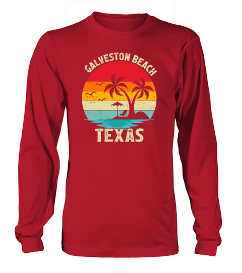 Family Vacation Vintage Retro Texas Galveston Beac Long sleeved Unisex