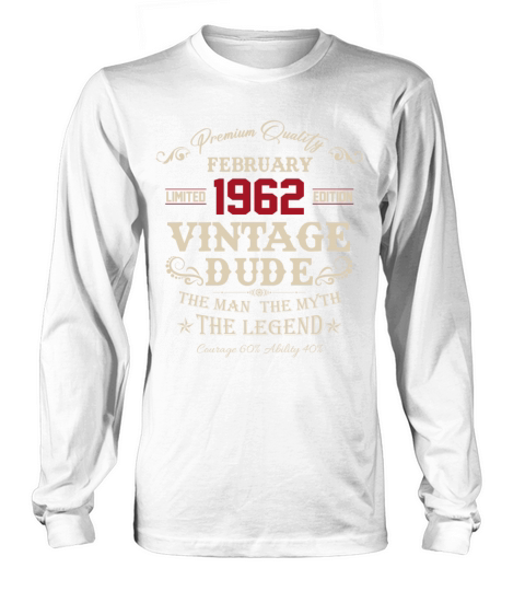February 1962 Vintage Birthday Present Long sleeved Unisex