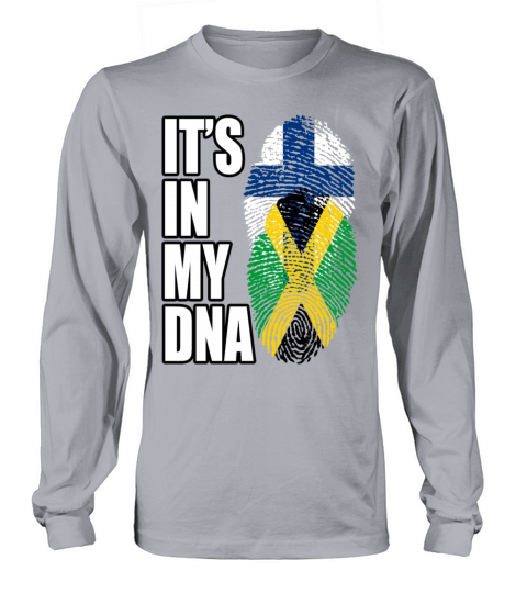 Finland And Jamaican Mix Heritage DNA Flag Long sleeved Unisex