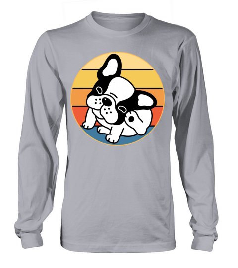 French Bulldog Dog Breed Vintage Retro Sunset Long sleeved Unisex