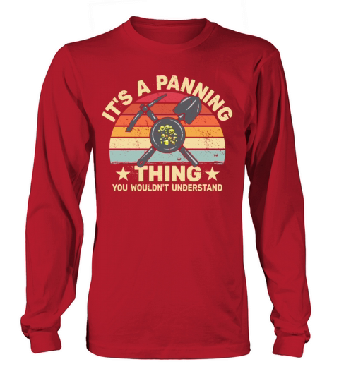 gold prospector retro panning panner Long sleeved Unisex