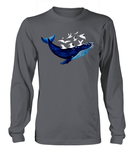 Whale and seagulls I Air and water Long sleeved Unisex