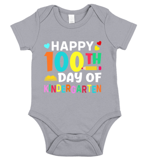 100 Days Of School Design for Kindergarten Teacher Short Sleeve Baby One-Piece