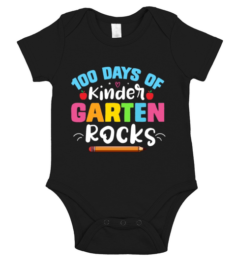100 Days Of School Design for Kindergarten Teacher Short Sleeve Baby One-Piece