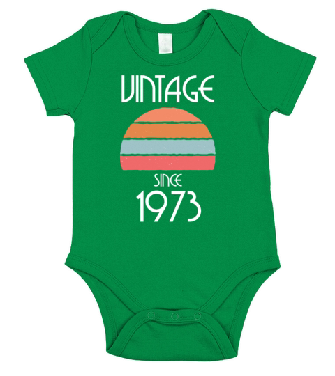 1973 Vintage born in Retro age Birthday gift idea Short Sleeve Baby One-Piece