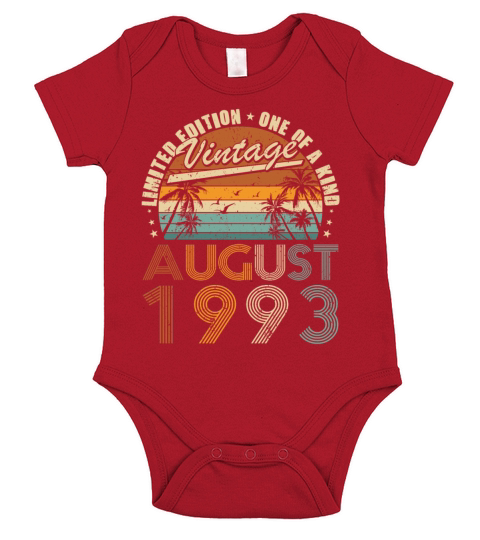 30th birthday vintage august 1993 one of a kind Short Sleeve Baby One-Piece