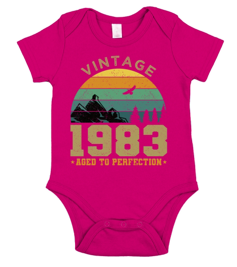 40th birthday vintage 1983 aged to perfection Short Sleeve Baby One-Piece