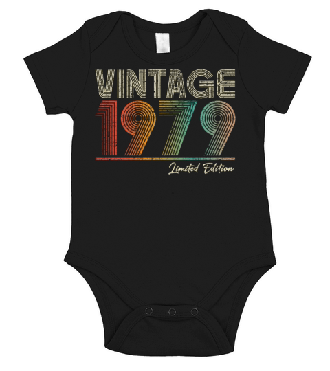 44 Years Old Vintage 1979 44th Birthday Gifts Short Sleeve Baby One-Piece