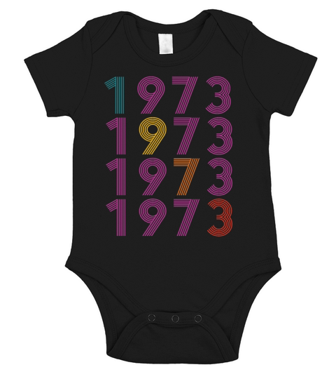 50th birthday vintage 1973 retro vintage style Short Sleeve Baby One-Piece