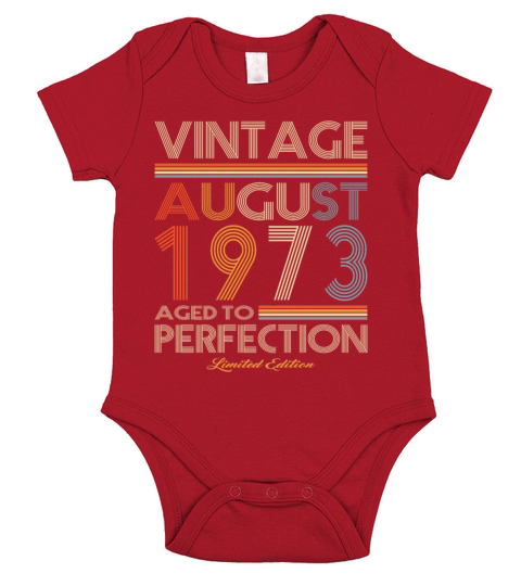 50th birthday vintage august 1973 limited edition Short Sleeve Baby One-Piece