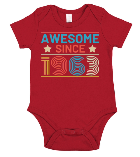 60th Birthday Vintage 1963 Retro Awesome Short Sleeve Baby One-Piece