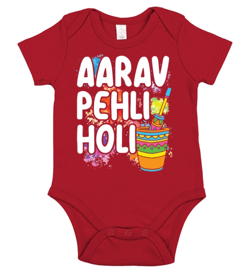 Aarav Pehli Holi Hinduism Buddhist Holi Festival Short Sleeve Baby One-Piece