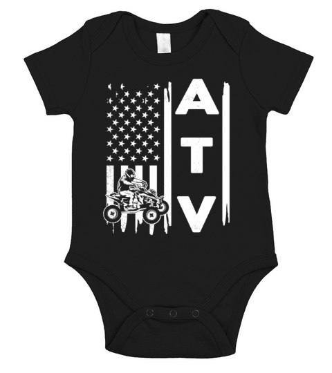 all terrain vehicles US flag graphic concept Short Sleeve Baby One-Piece