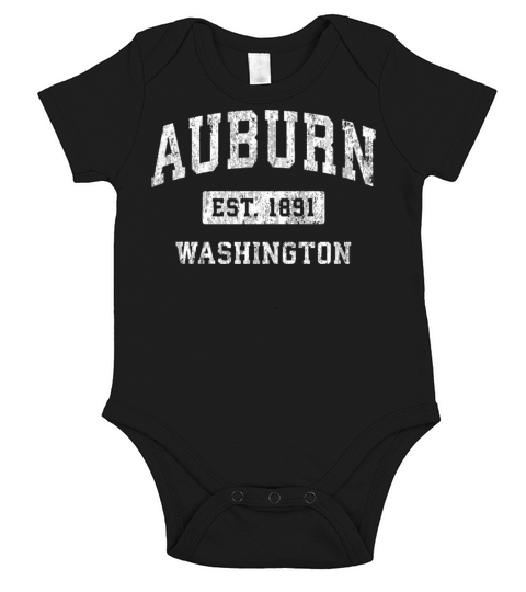 Auburn Washington Wa Vintage Established Sports De Short Sleeve Baby One-Piece