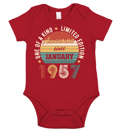 Awesome Since January 1957 Limited Edition Short Sleeve Baby One-Piece