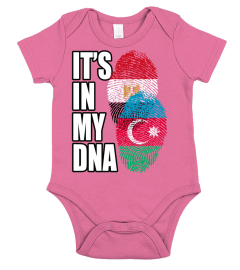 Azerbaijani And Egyptian Mix Heritage DNA Flag Short Sleeve Baby One-Piece