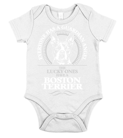 Boston Terrier Guardian Angel Dog quote Short Sleeve Baby One-Piece