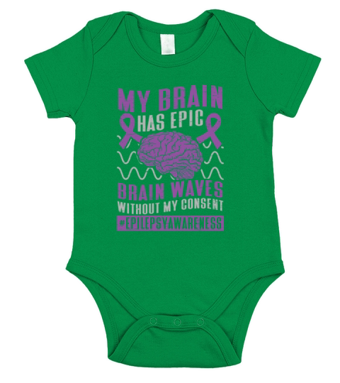 Brain Brainwaves Purple Ribbon Epileptic Epilepsy Short Sleeve Baby One-Piece