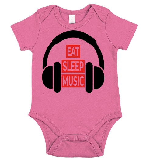 Eat Sleep Music Logo Design Short Sleeve Baby One-Piece